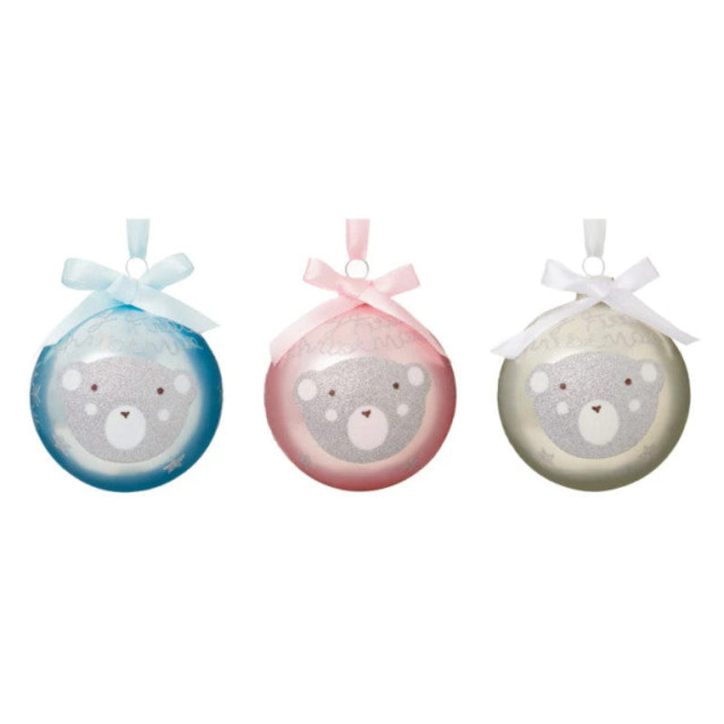 Baby Glass Baubles With Bear