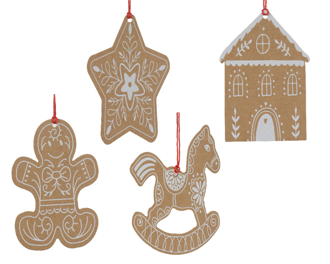 kaemingk paper gingerbread figures - set of 4