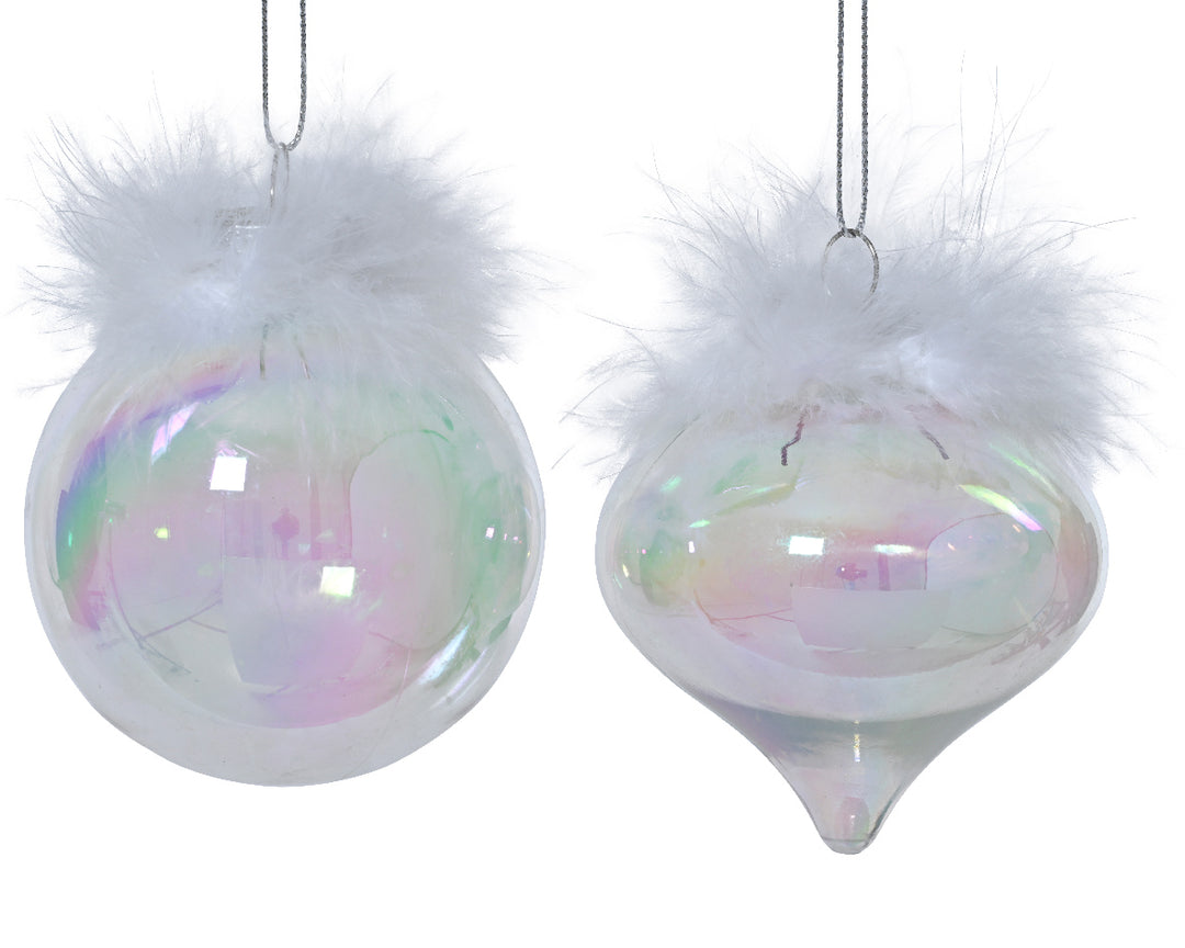 kaemingk transparent bauble w/ fur