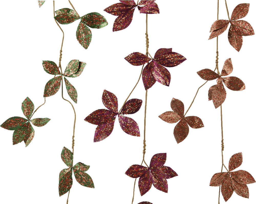 120cm Garland Polyester Glitter Leaves