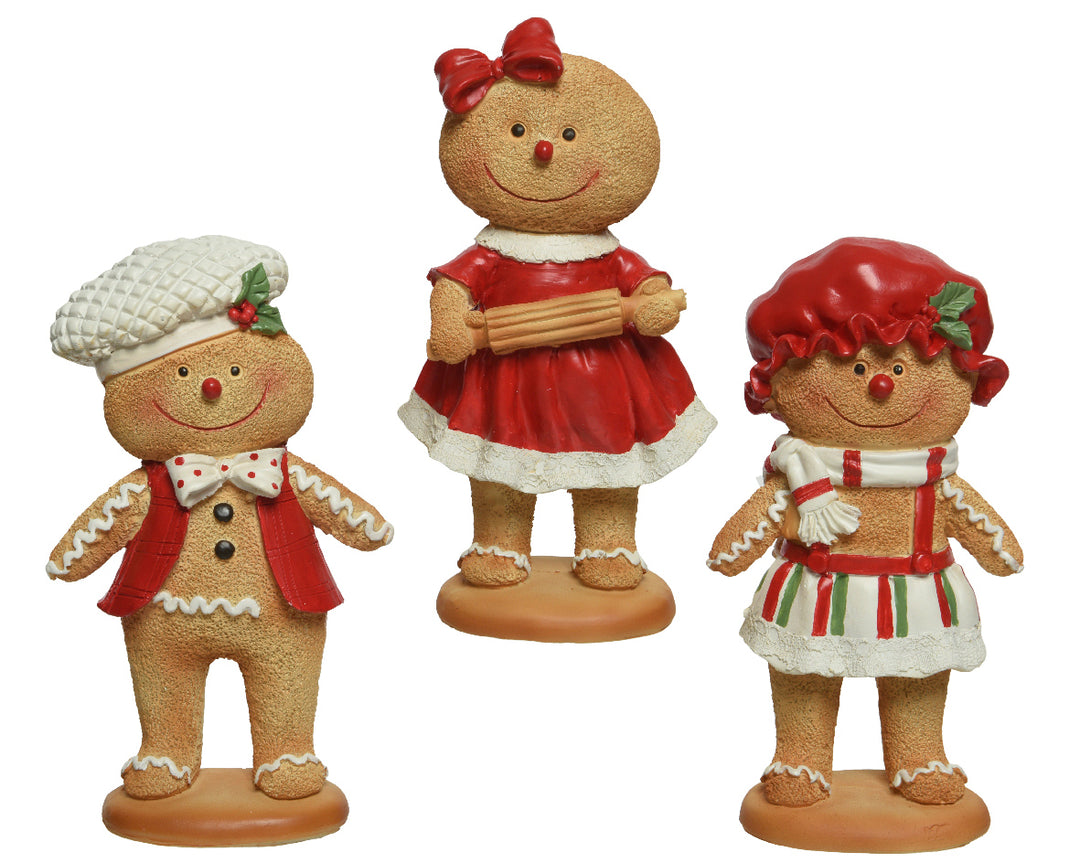 kaemingk standing gingerbread figures - set of 3