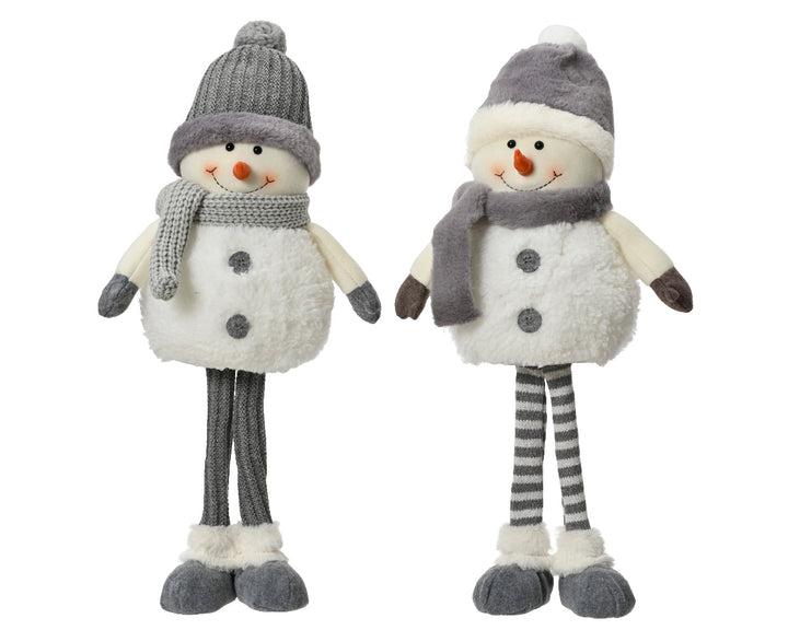 kaemingk standing snowman w/ long legs - set of 2