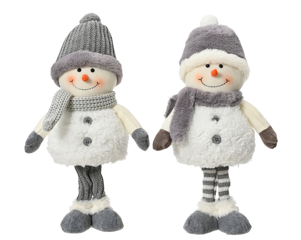 kaemingk standing snowman w/ long legs - set of 2