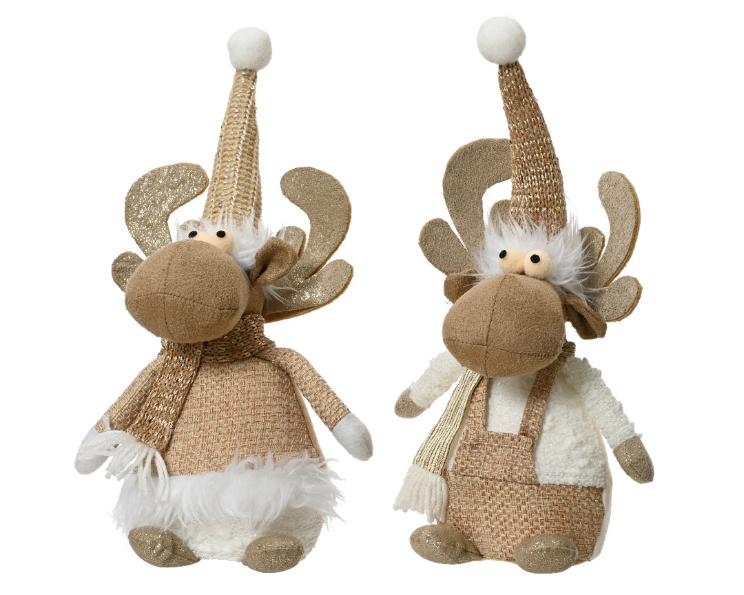 kaemingk sitting plush deer - set of 2