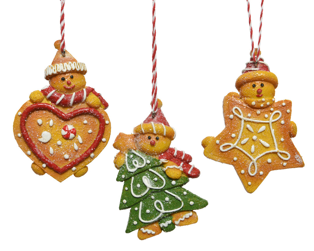 kaemingk gingerbread tree hanger - set of 3