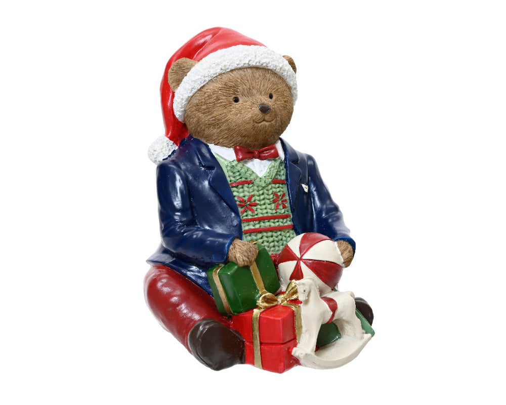 16cm Bear Polyresin Holding Giftbox