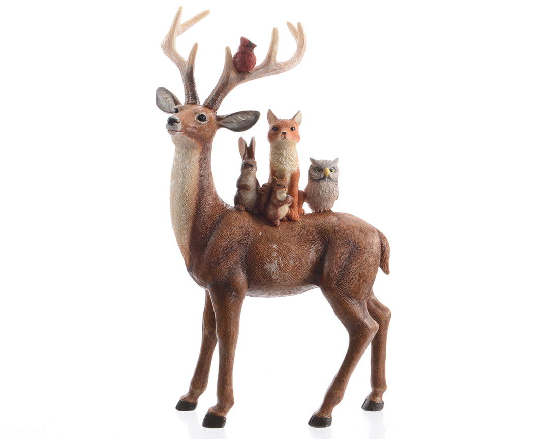 kaemingk reindeer polyresin w/ animals