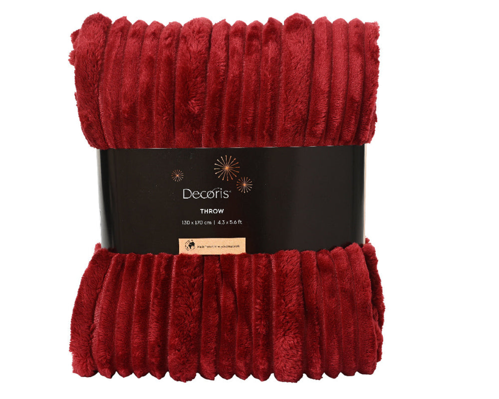 Striped Burgundy Throw 170x130cm