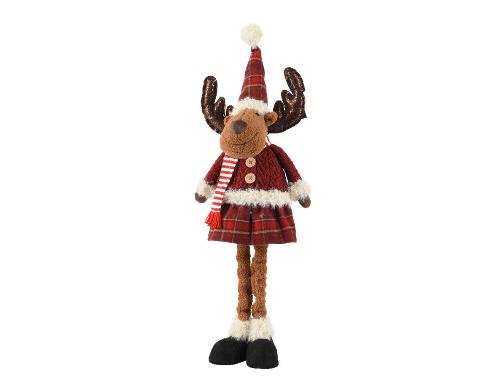 90cm Deer Polyester In Dress With Hat & Scarf