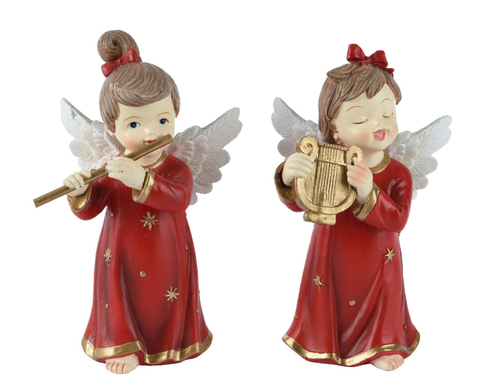 14.7cm Angel Polyresin Playing Instrument