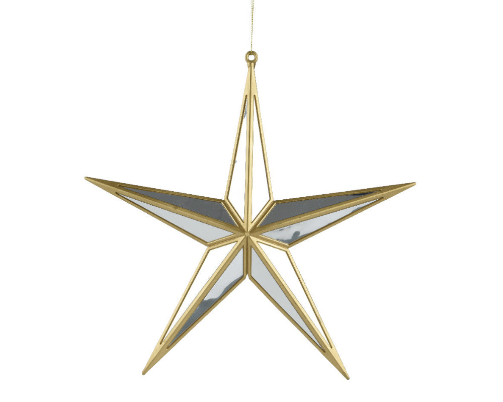 Mirrored 5 Point Star Gold 28cm