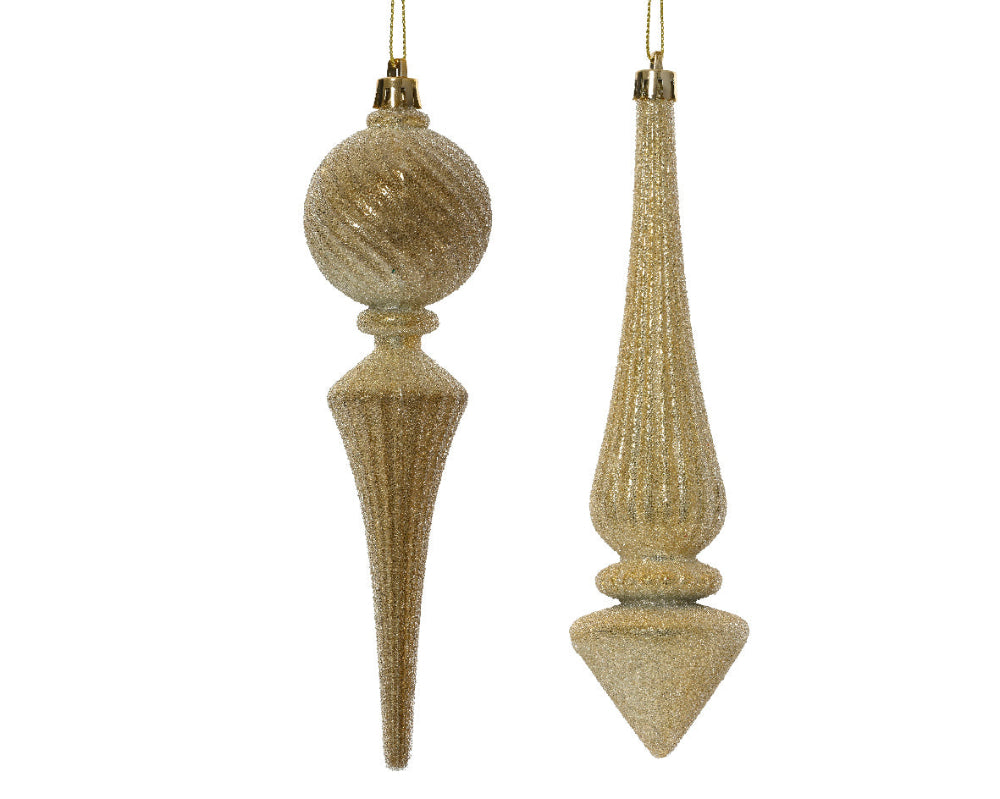 19.5cm Icicle Polystyrene With Beads Gold