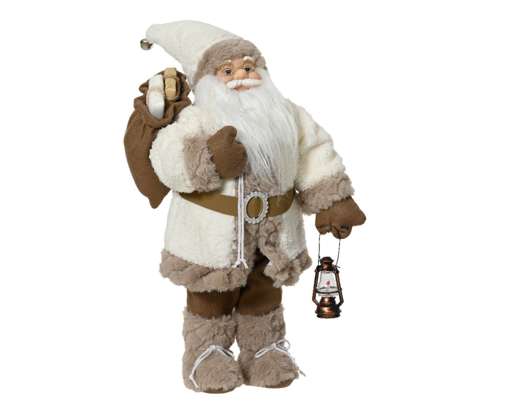 Santa With Brown Tones & Lantern