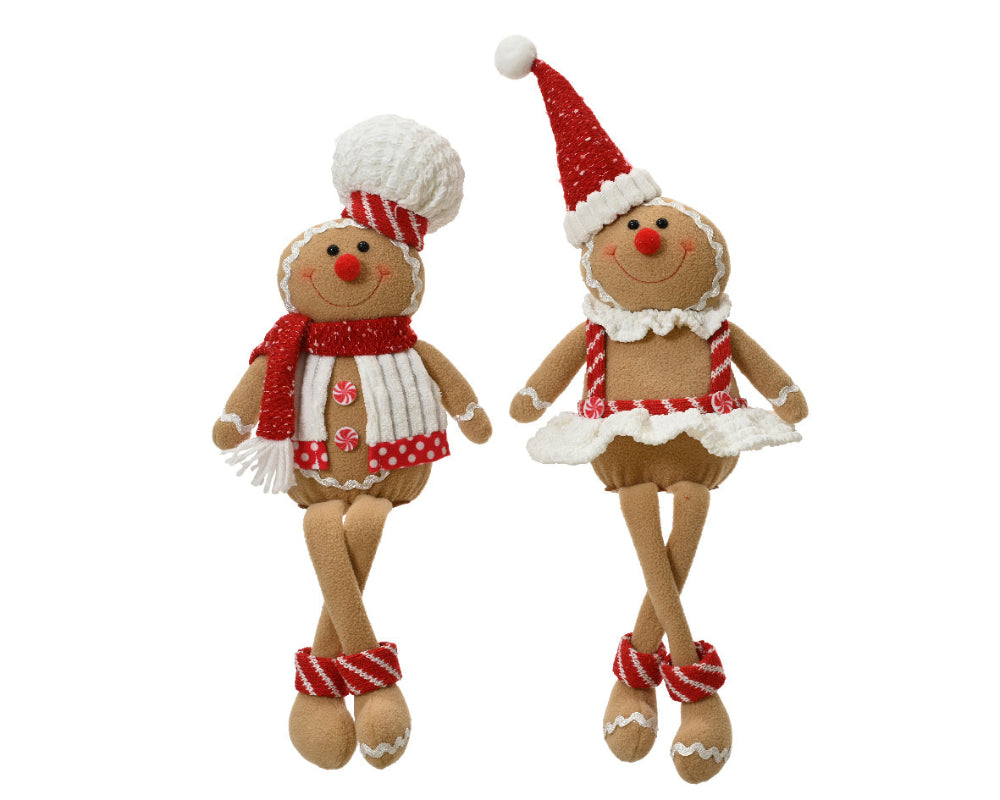 48cm Gingerbread Polyester Sitting With Dangling Legs