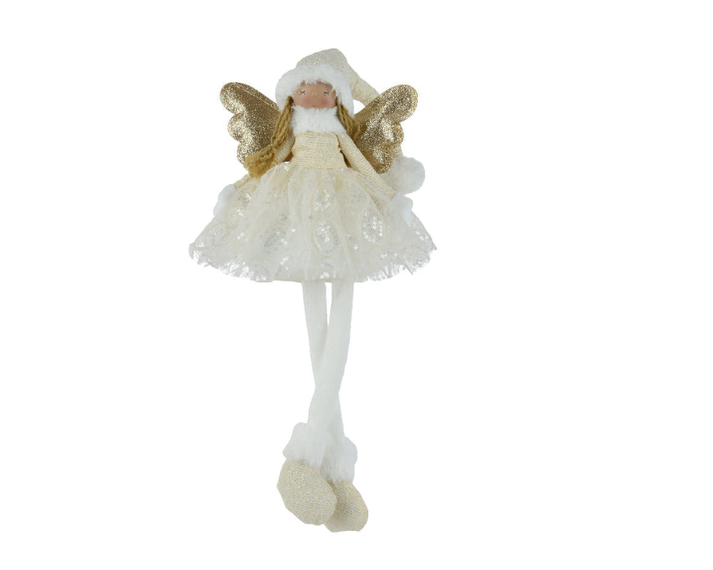 60cm Angel Polyester Sitting With Dangling Legs