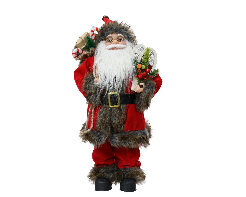 60cm Santa With Red Coat & Wooden Shoes