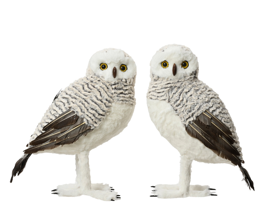 kaemingk brown/white owl - set of 2