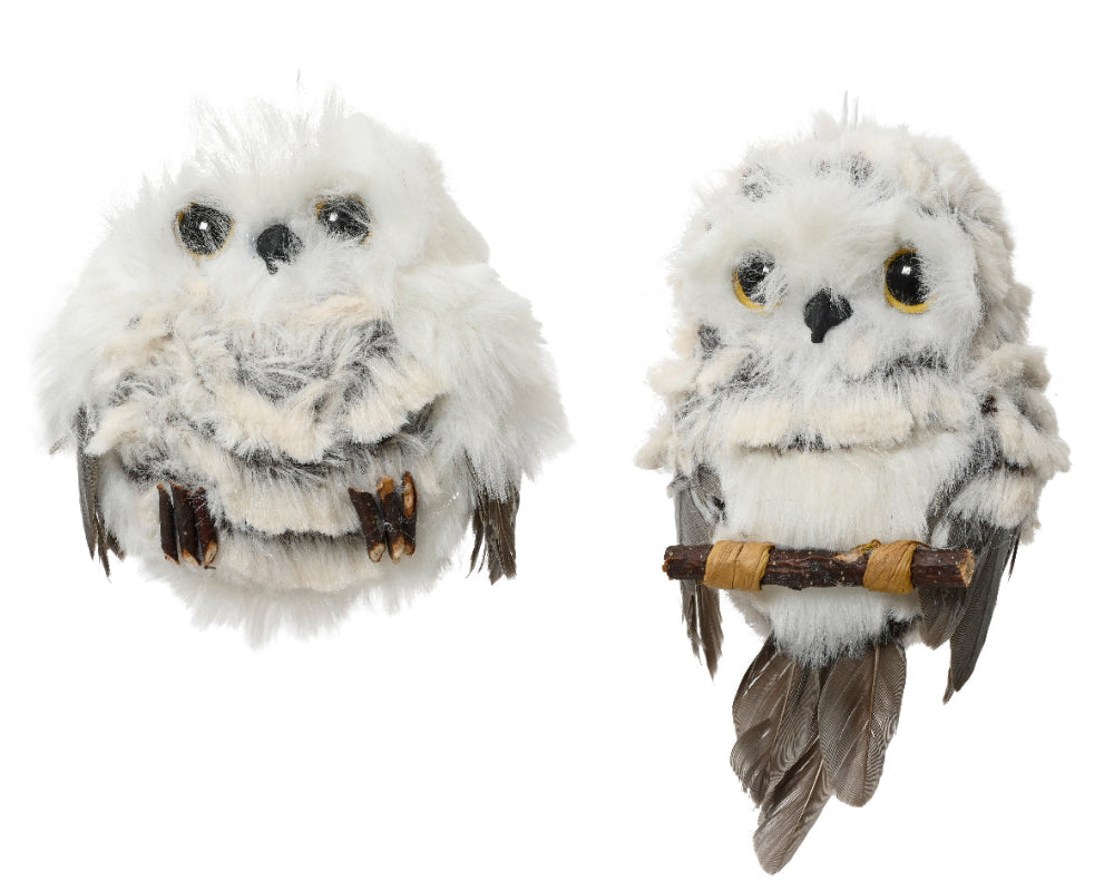 Owl With Artificial Fur Feathers