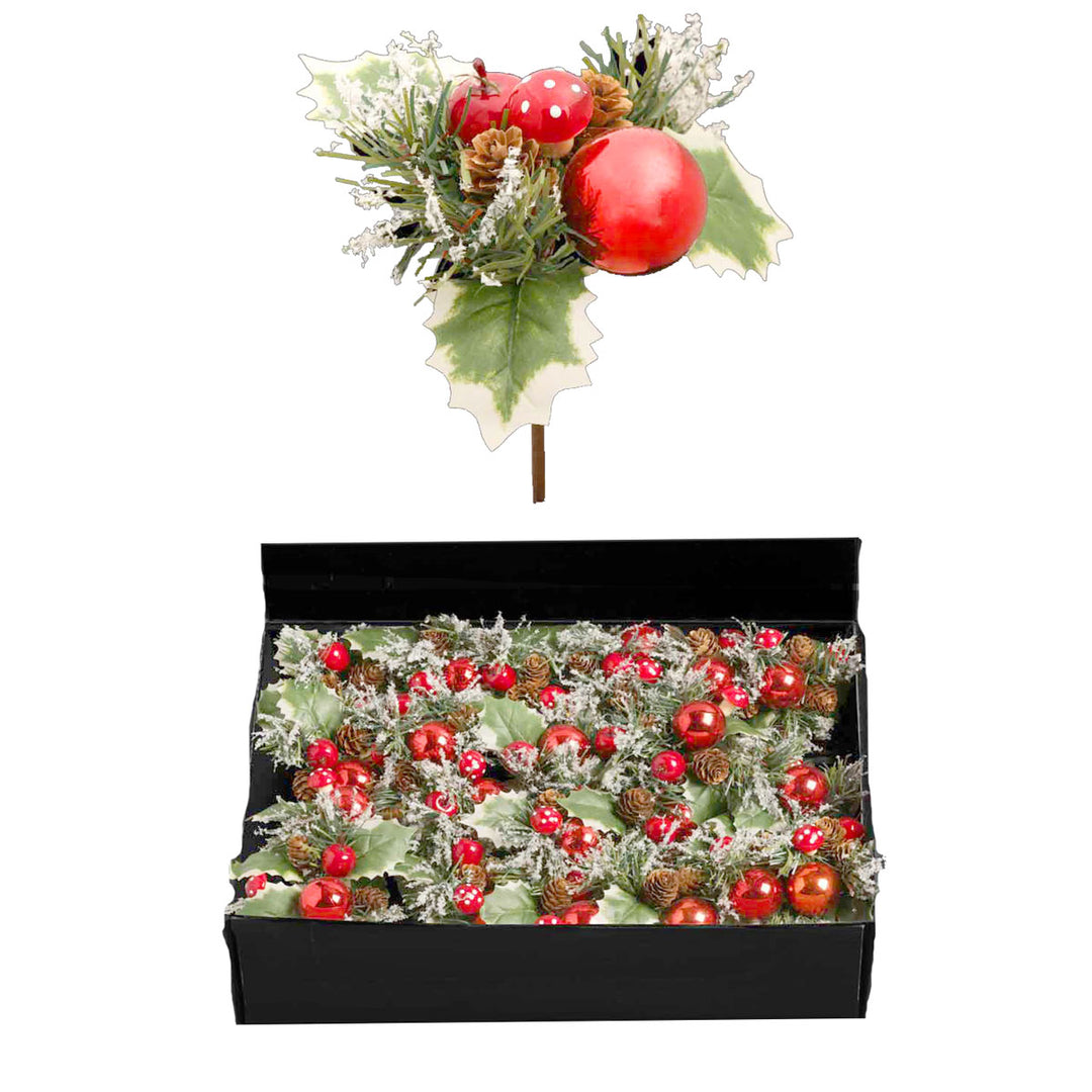 Woodland Holly and Red Berry Floristry Pick