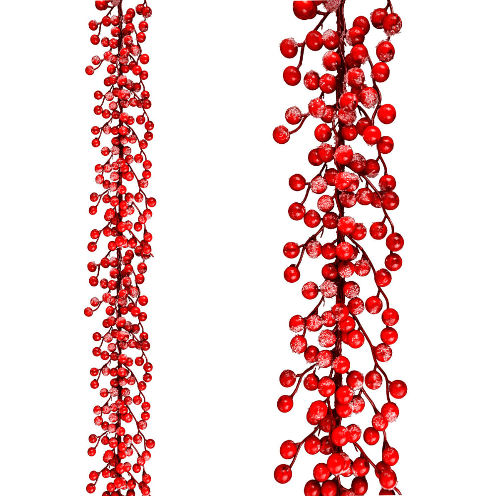 6ft Frosted Cherry Berry Garland