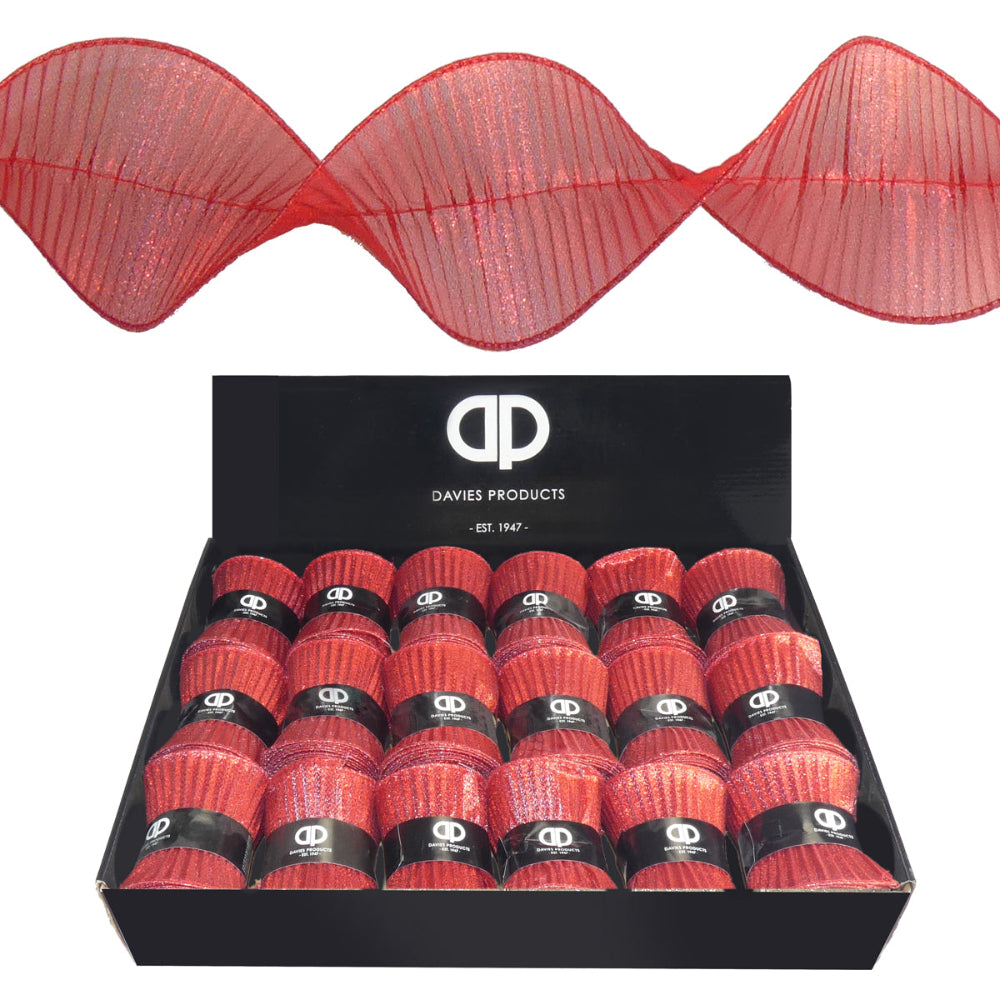 2.7m Ruffle Ribbon Red