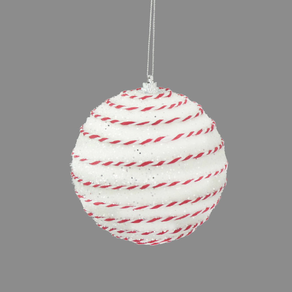 10cm Candy String Glitter Bauble