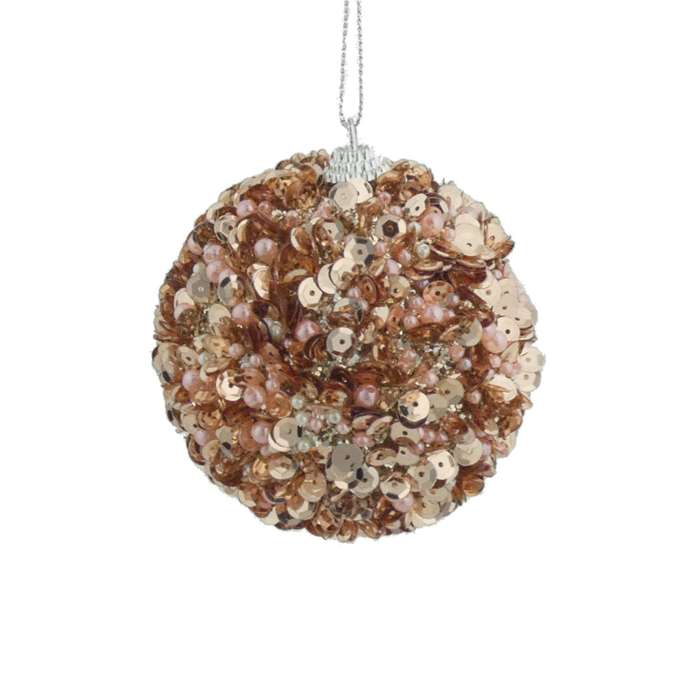 8cm Rose Pearl Bauble
