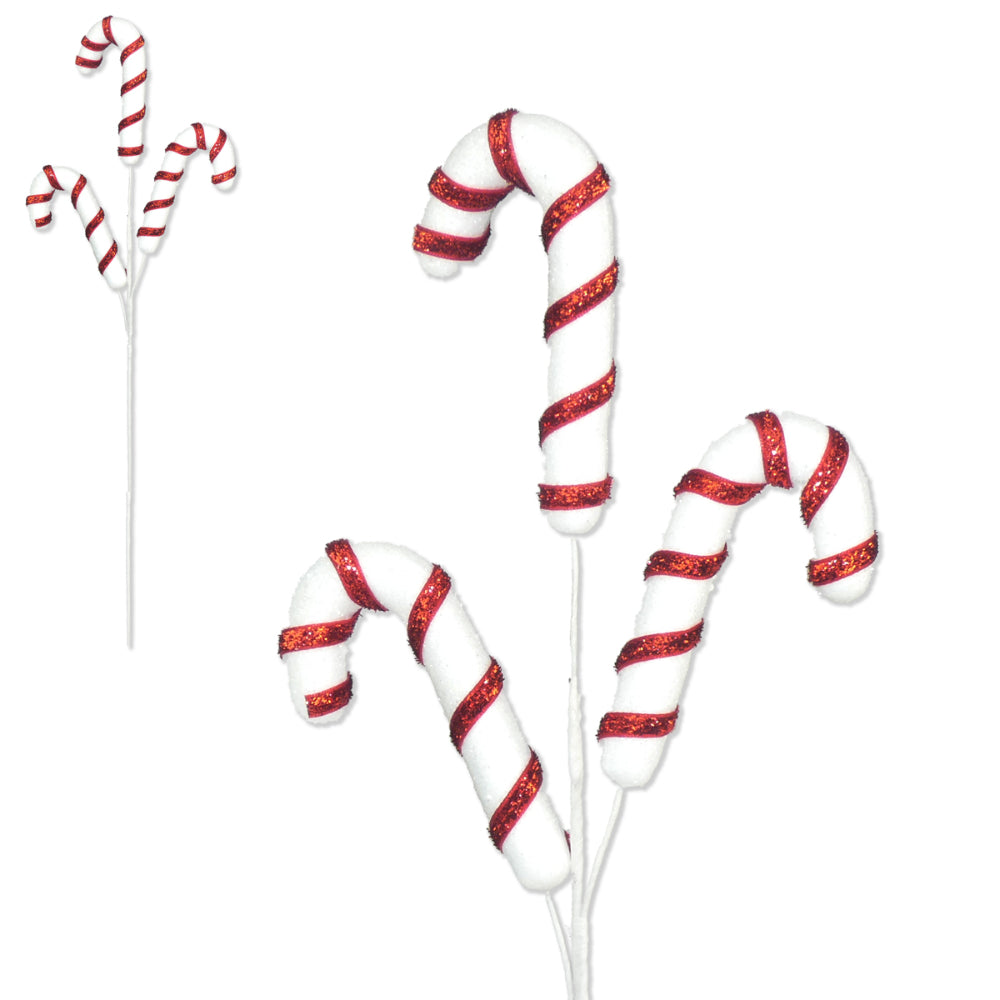 candy canes with red stripes