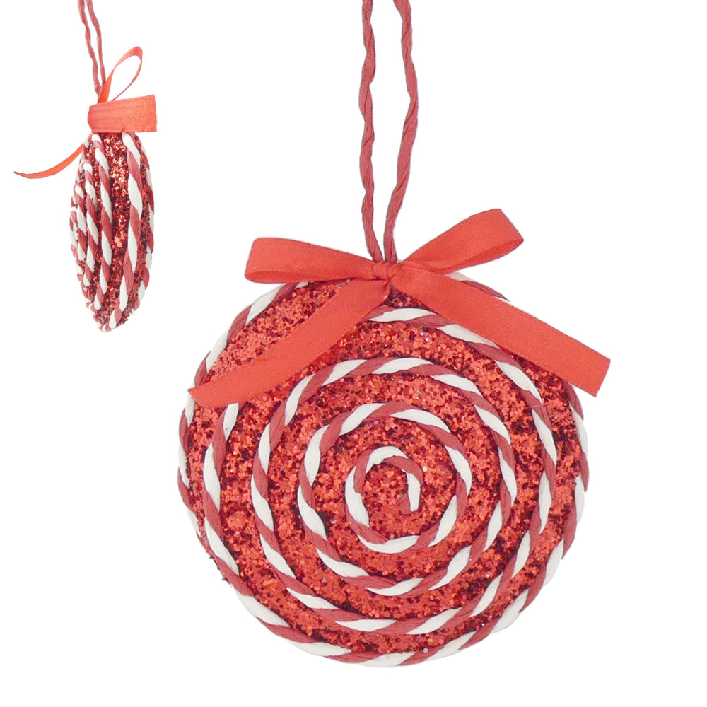10cm Candycane Disc Bauble