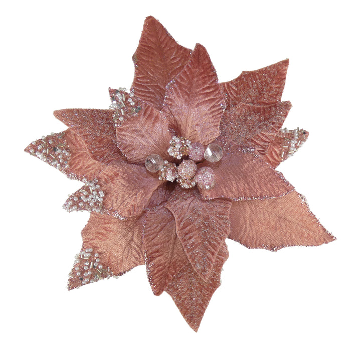 27cm Ornate Poinsettia Clip Rose