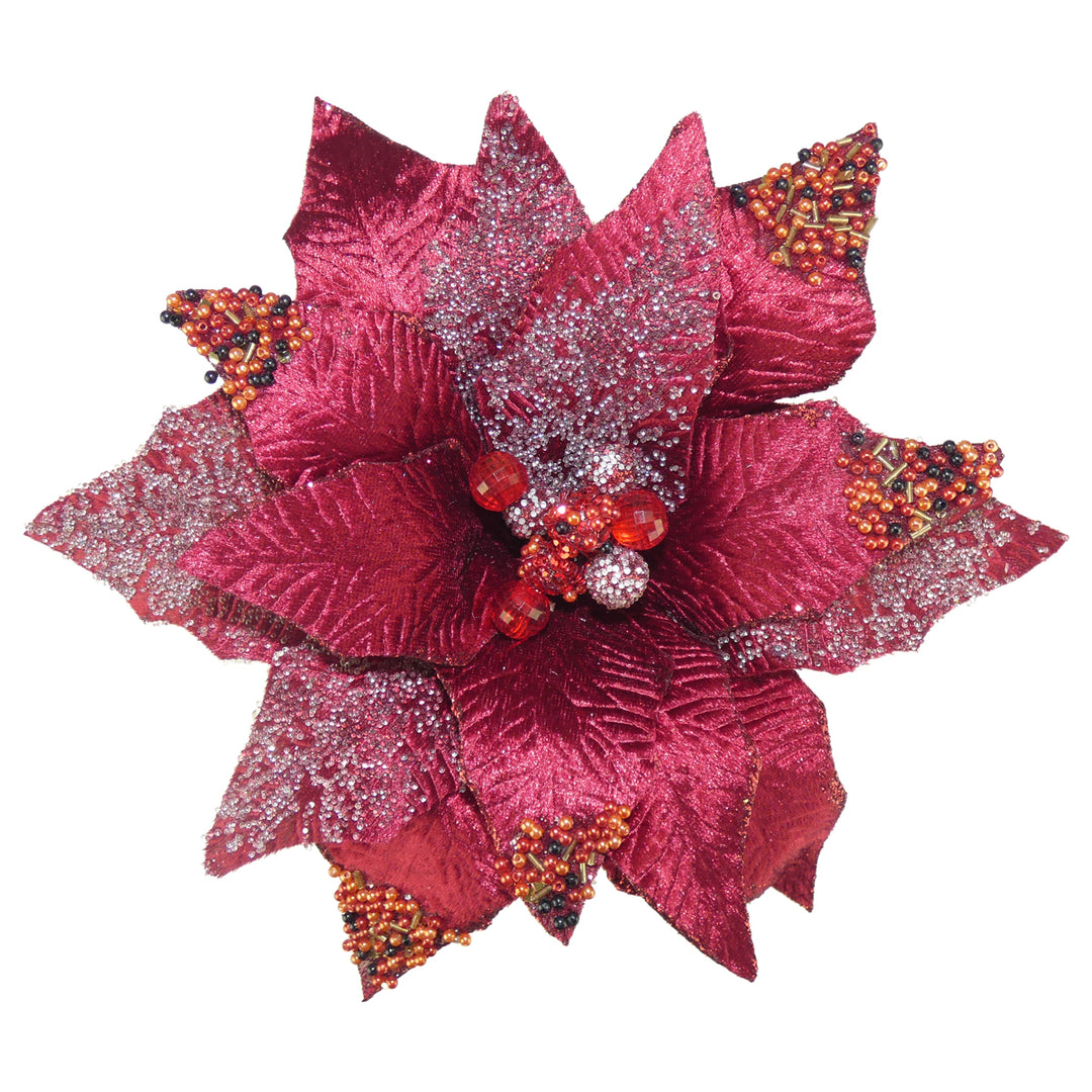 27cm Ornate Poinsettia Clip Pink