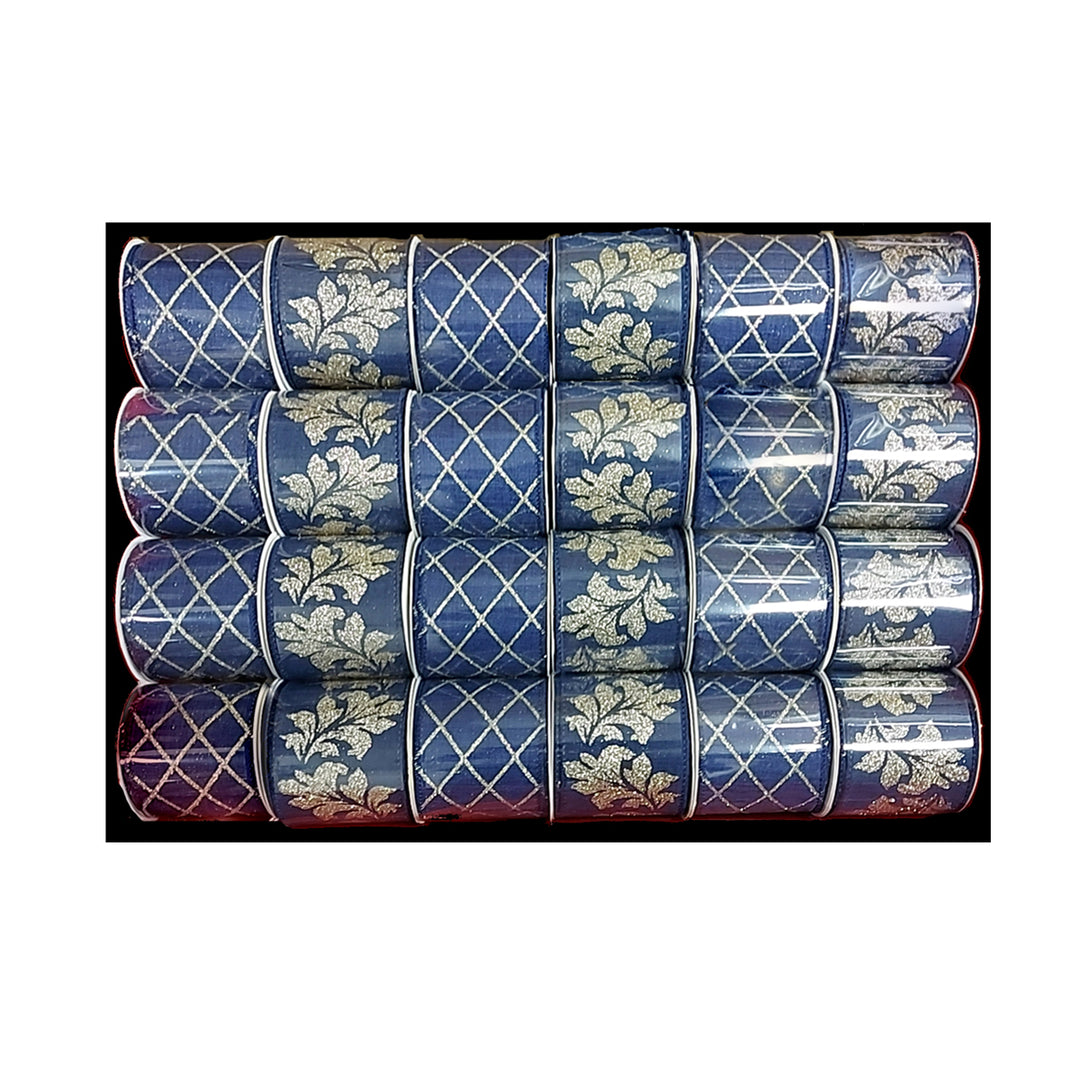  2.7M Natural & Decorational Wired Ribbon Navy blue