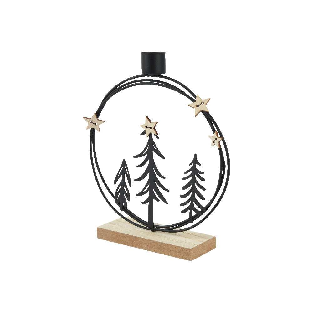 Candleholder W/ Tree Decoration