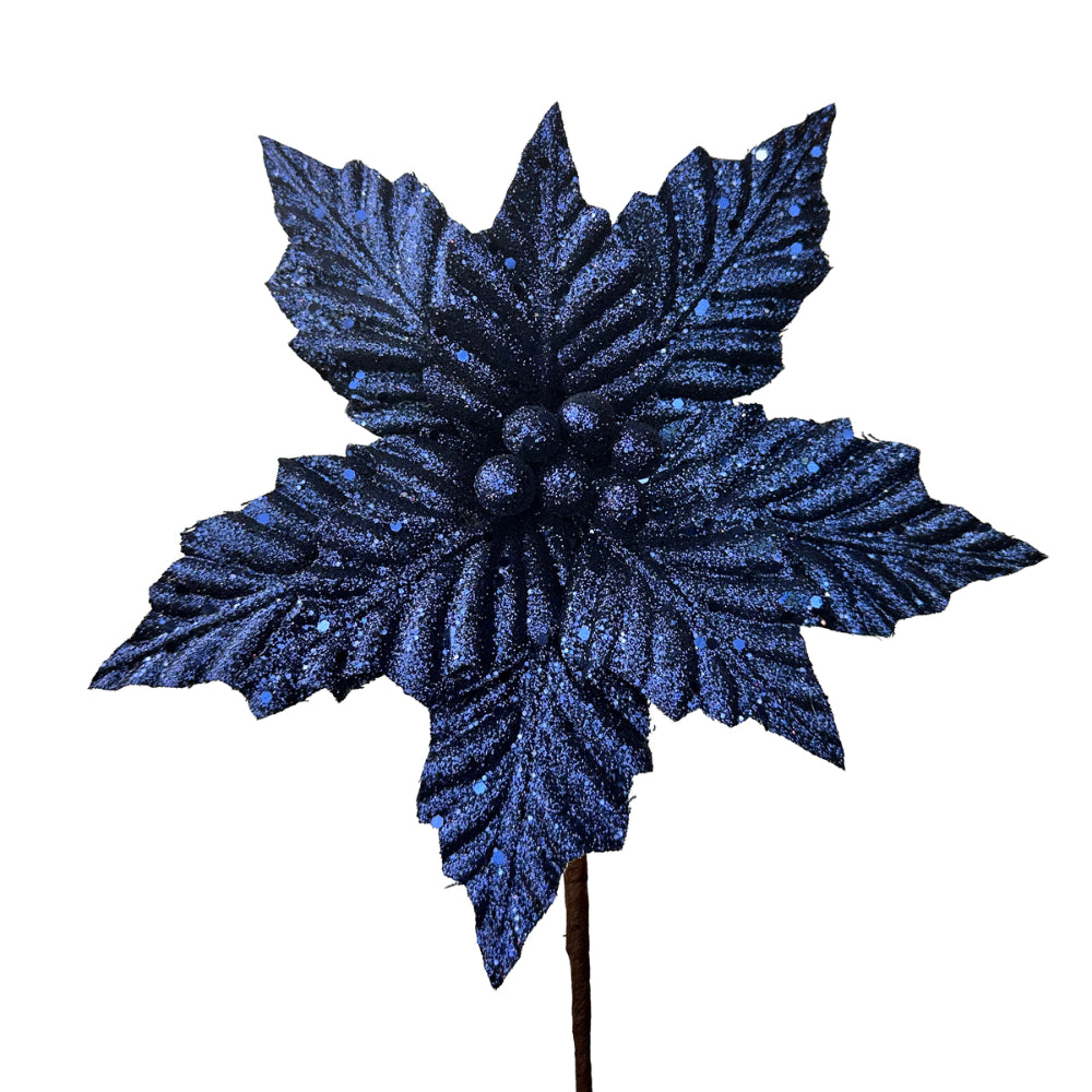 Navy Sparkle Poinsettia