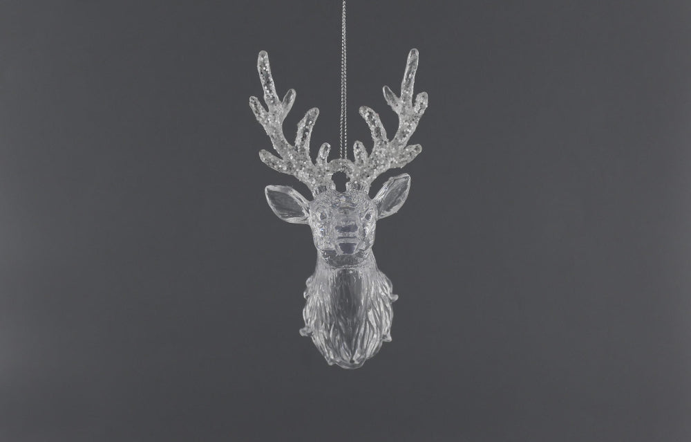 13cm Clear Reindeer Head