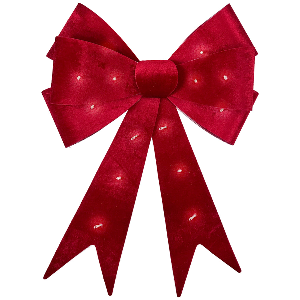 Red bow with embedded lights