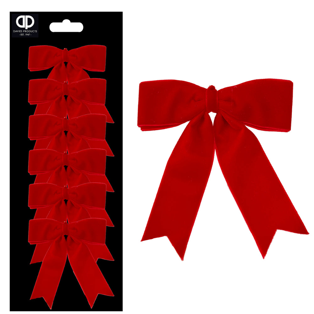 Velvet Bows (Pack of 6)