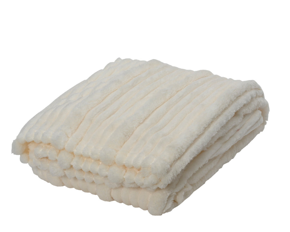 Striped White Throw 170x130cm