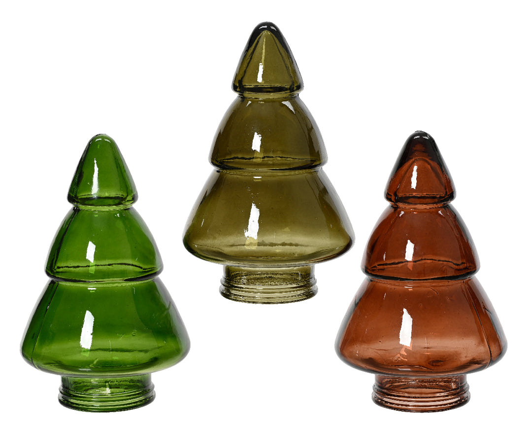 kaemingk glass christmas tree - set of 3