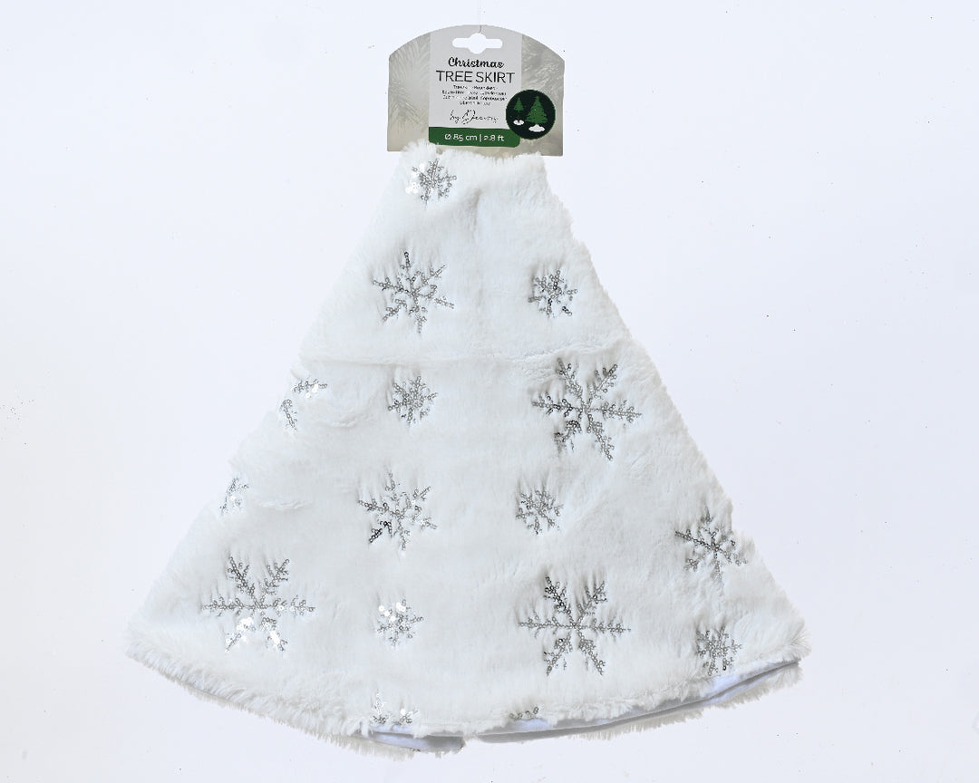 kaemingk tree skirt w/ silver snowflake - 85cm | 2.8ft