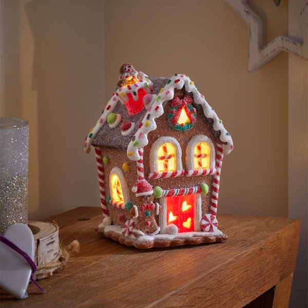 Battery Operated Gingerbread Candy Cottage