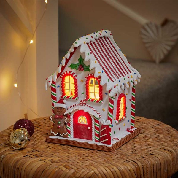 Battery Operated Gingerbread Candy Cabin