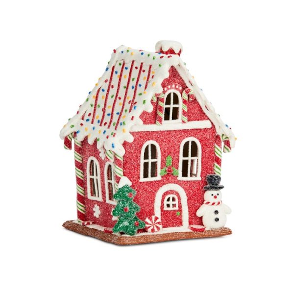 Battery Operated Gingerbread Frosty Candy Cabin