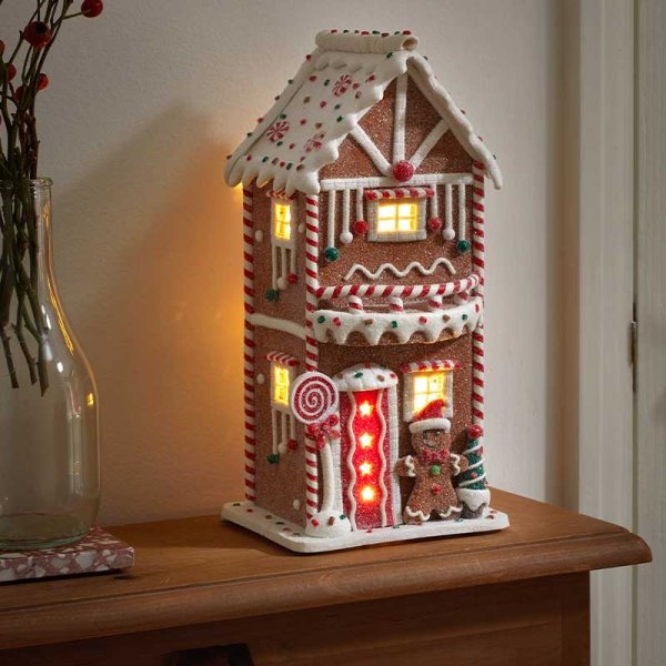 Battery Operated Gingerbread Candy Home