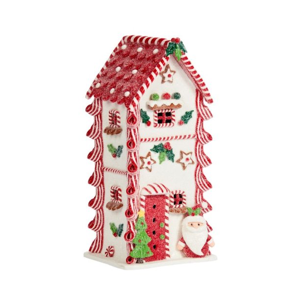 Battery Operated Gingerbread Santa Candy Home