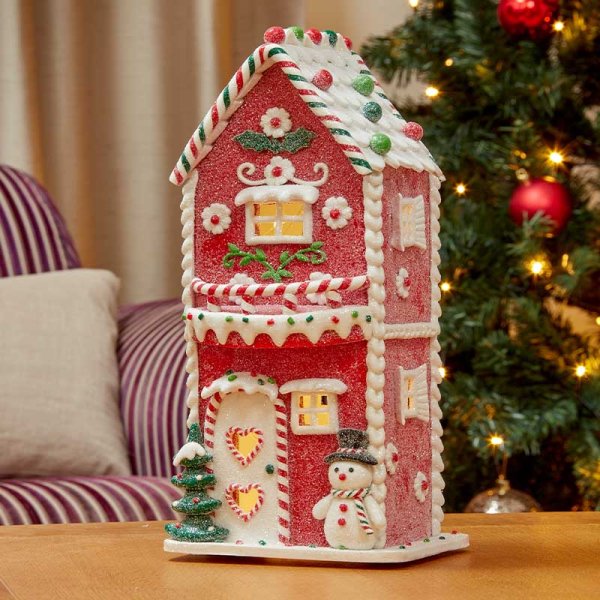 Battery Operated Gingerbread Frosty Candy Home