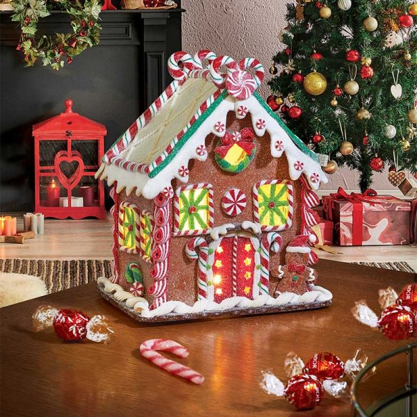 Battery Operated Gingerbread Candy Chalet