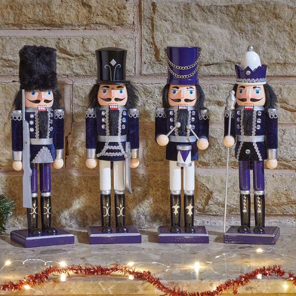 Nutcracker Large - Navy & Silver