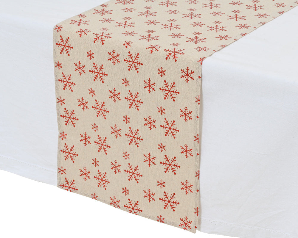 Christmas Table Runner With Foil Print | 32 x 150cm