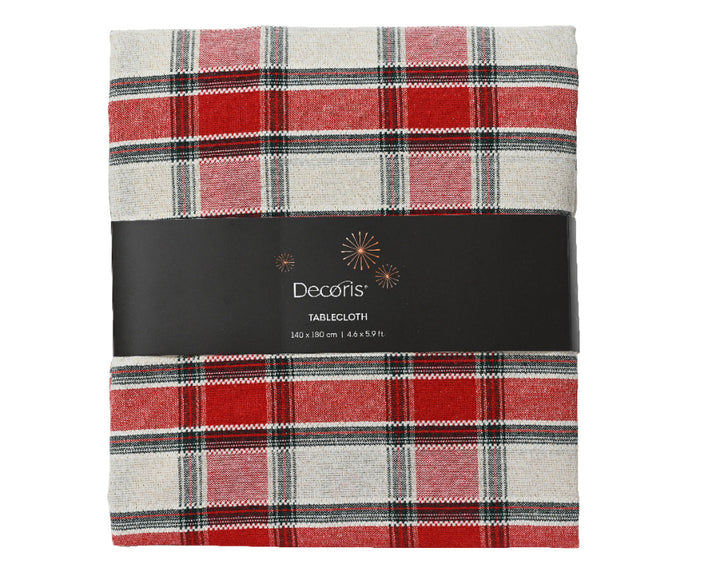 L180xW140cm Tablecloth Cotton With Tartan Check